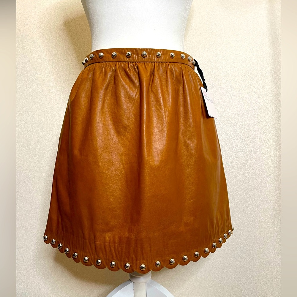 New with tag RED Valentino lambskin leather mini skirt